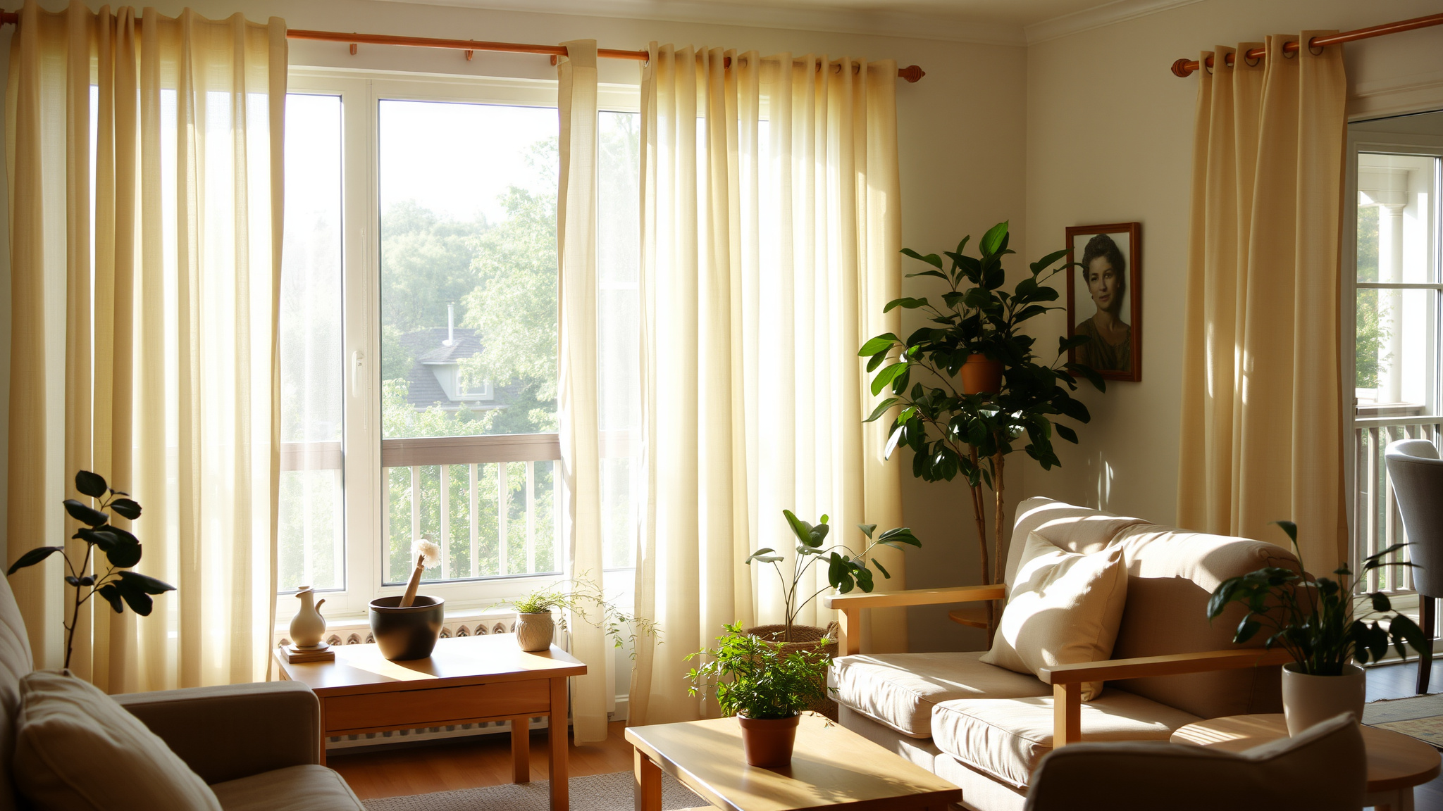 2. Linen Curtains