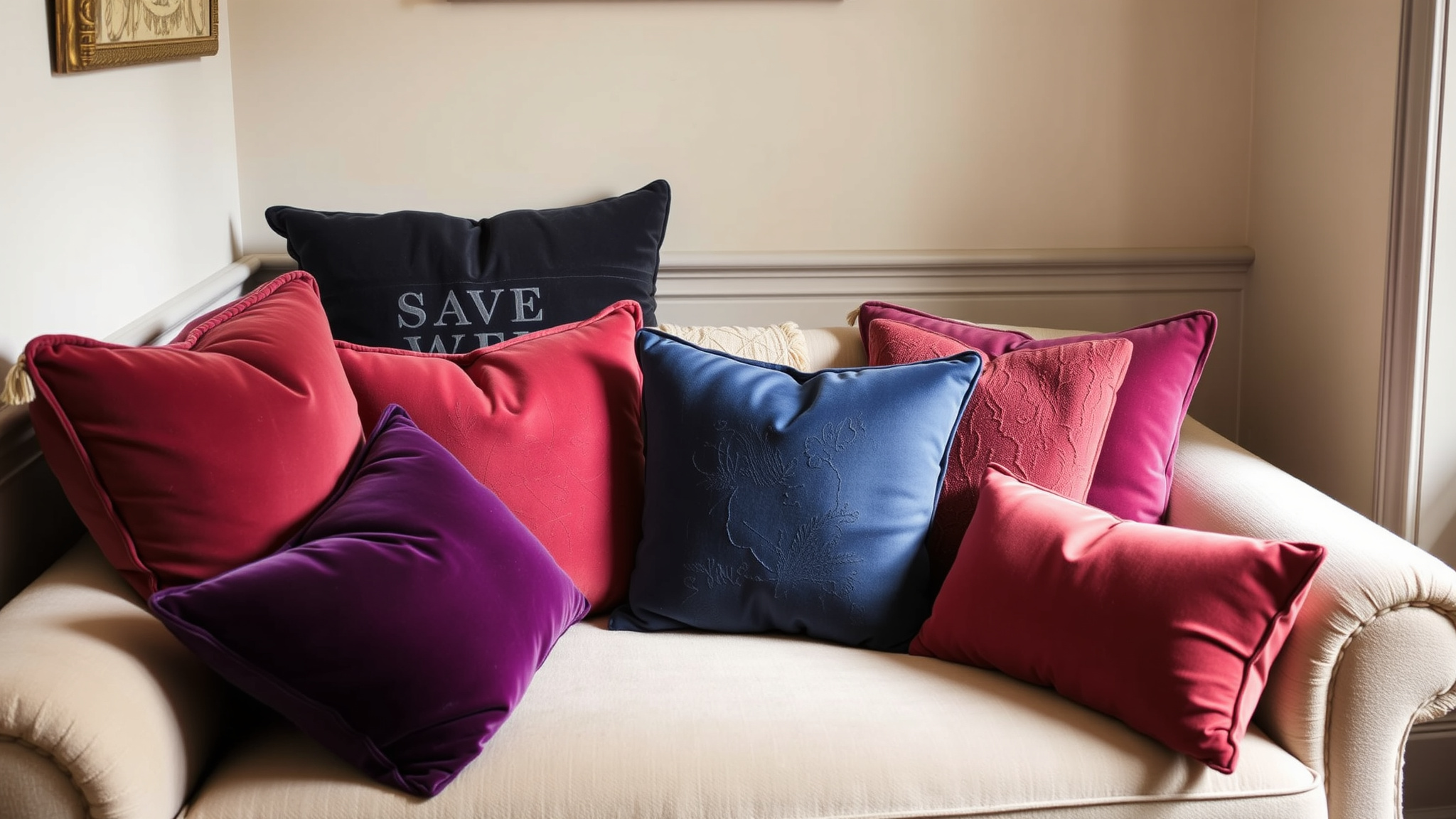 3. Velvet Cushions