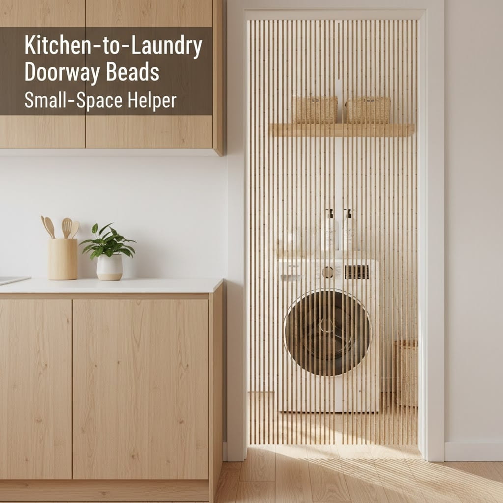 Kitchen-to-laundry doorway beads