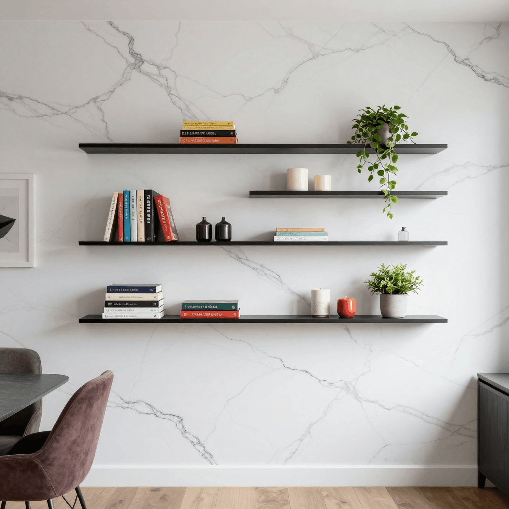 Faux Marble Shelves