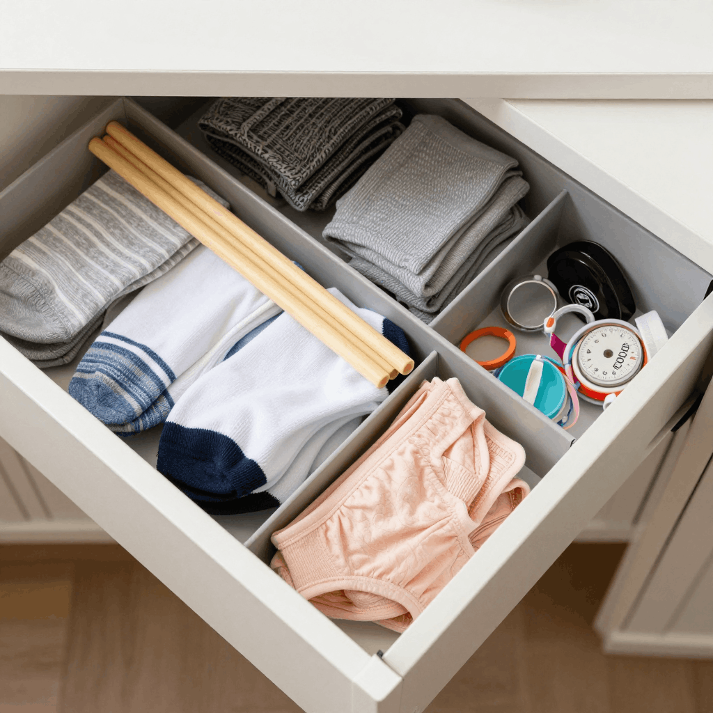 Tension Rod Drawer Dividers