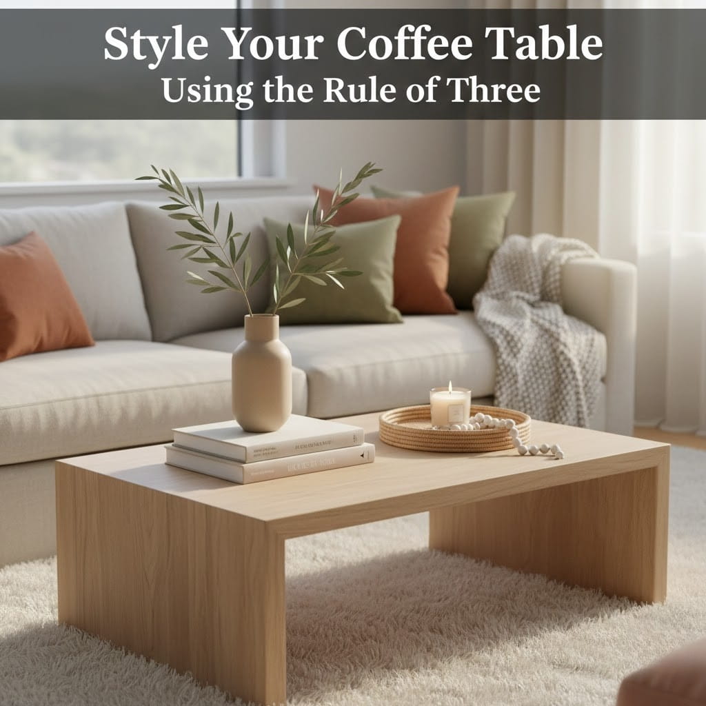 Style your coffee table with the “rule of three”