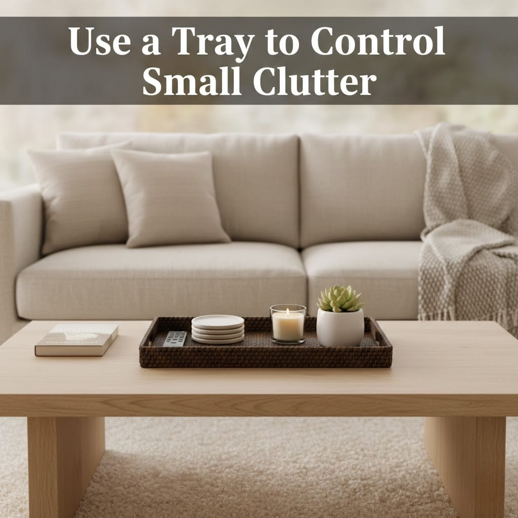 Use a tray to control small clutter