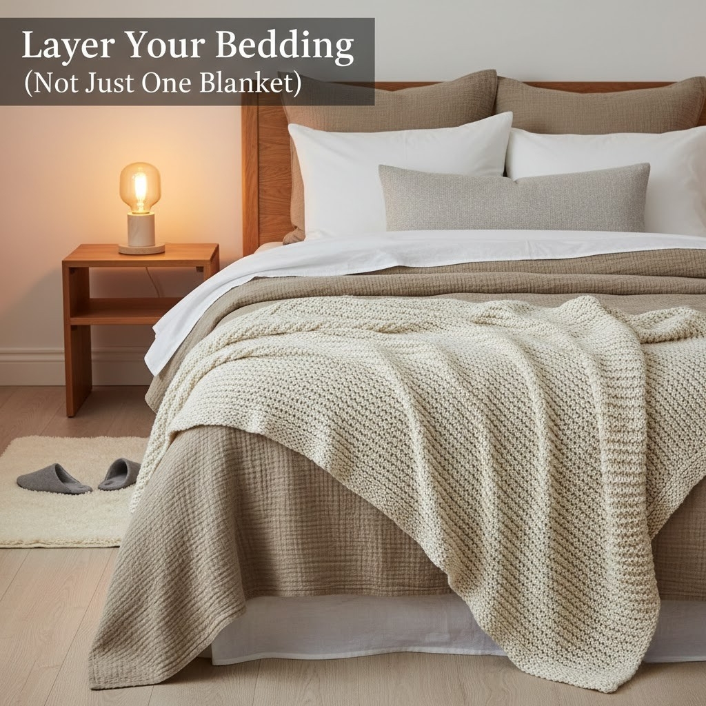 Layer your Bedding (not just one blanket)