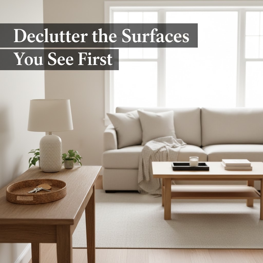 Declutter the surfaces you see first