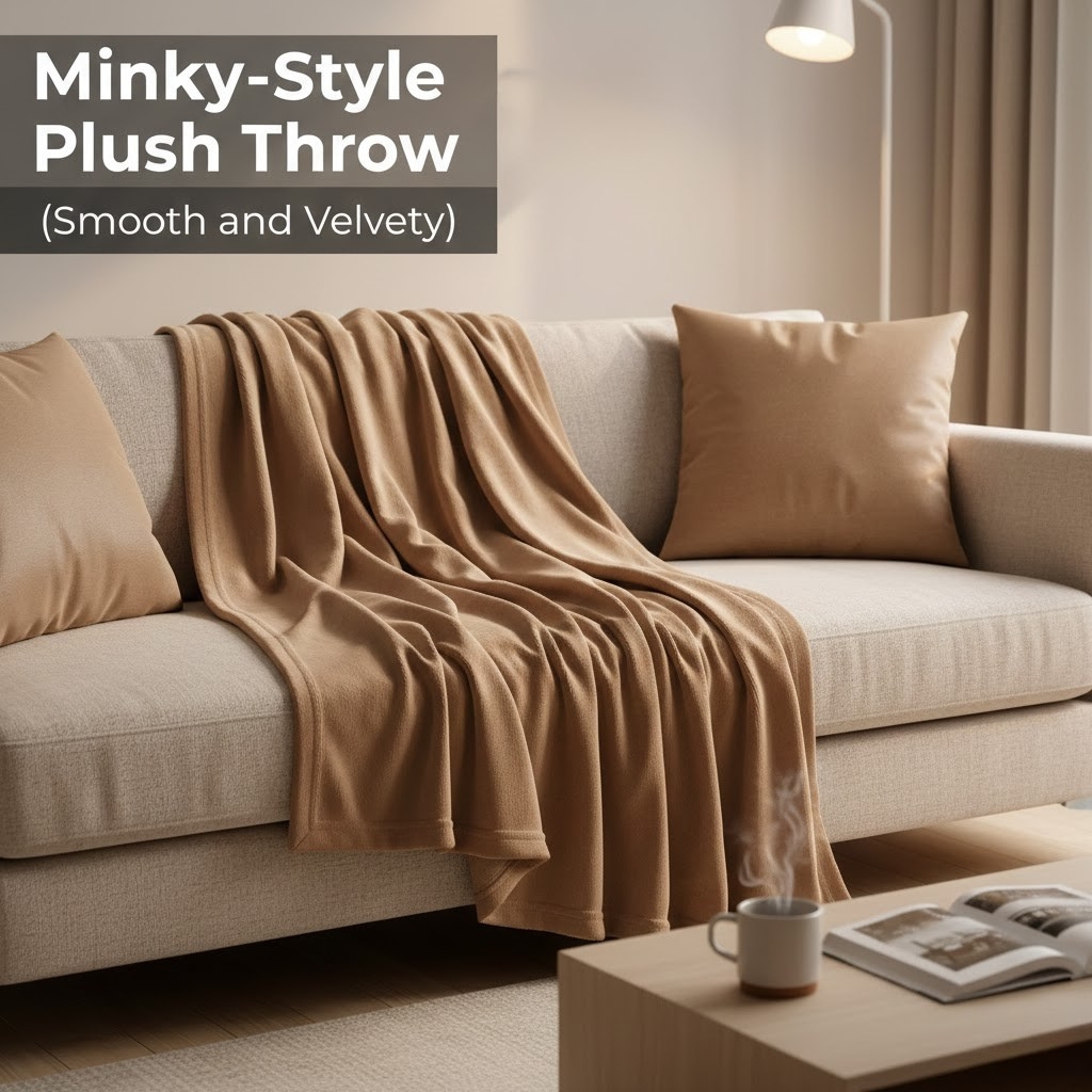 Minky-Style Plush Throw (Smooth and Velvety)