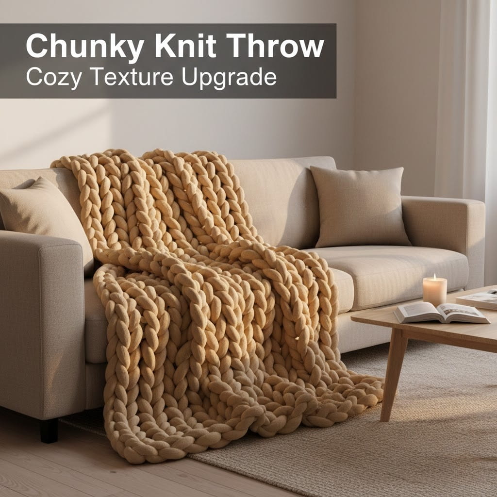 Chunky Knit Throw (Cozy Texture Upgrade)