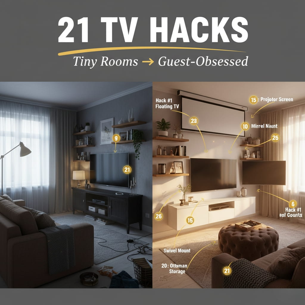 21 TV Hacks for Tiny Living Rooms That Guests Obsess Over