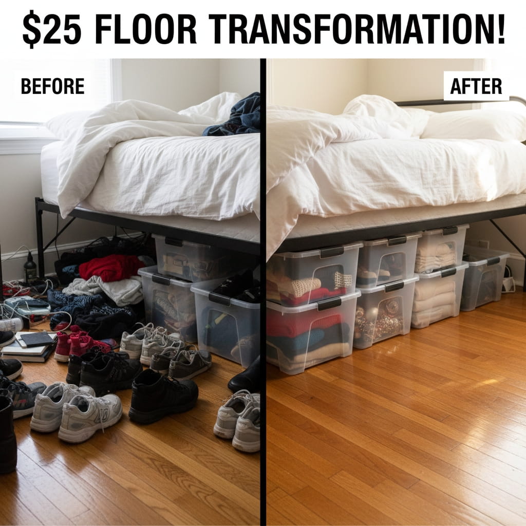 Under-Bed Clear Bins ($25)