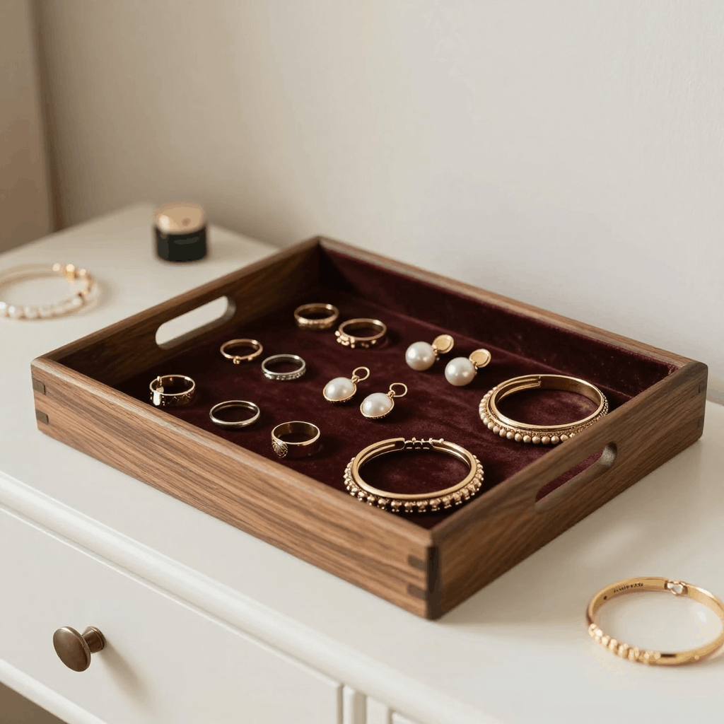 Velvet Lined Jewelry Tray