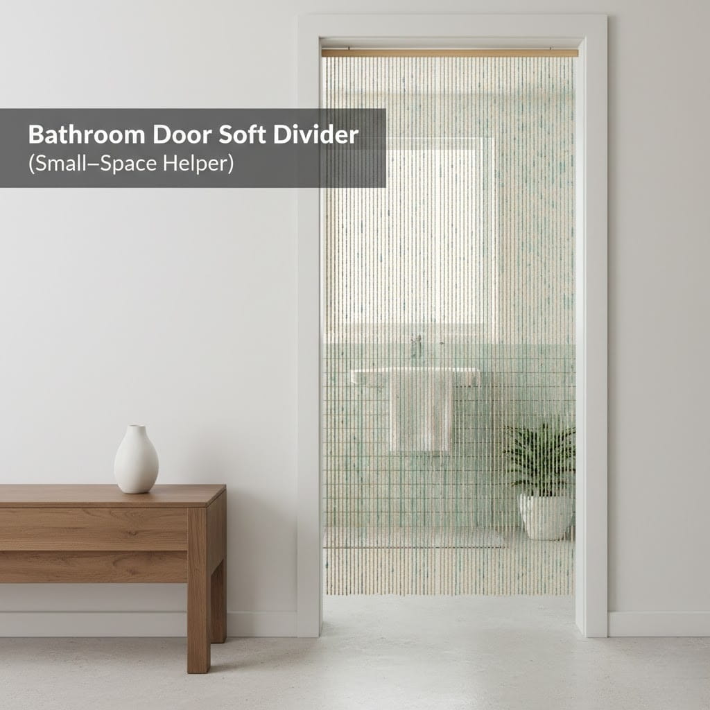 Bathroom door soft divider (small-space helper)