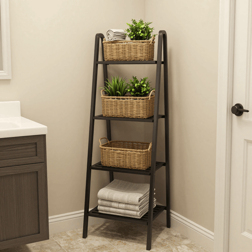 Place a Ladder Shelf in the Corner