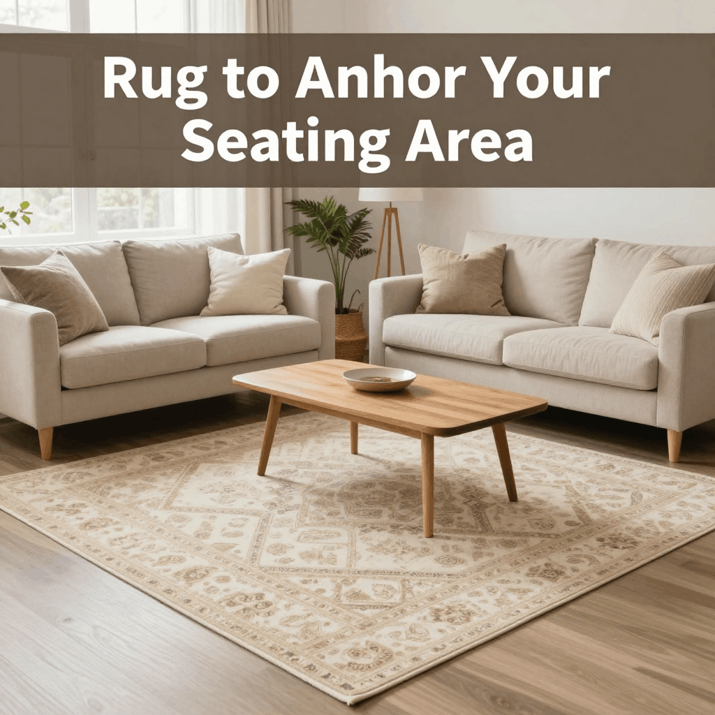 Anchor the room with a rug