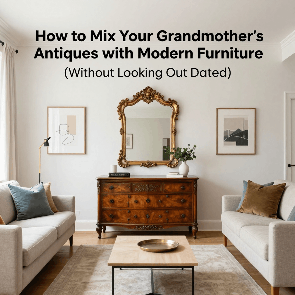 How to Mix Your Grandmother’s Antiques with Modern Furniture (Without Looking Outdated)